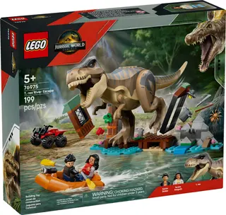 Évasion de la rivière par un T. rex