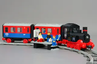 Stoomtrein voor passagiers die je kunt duwen
