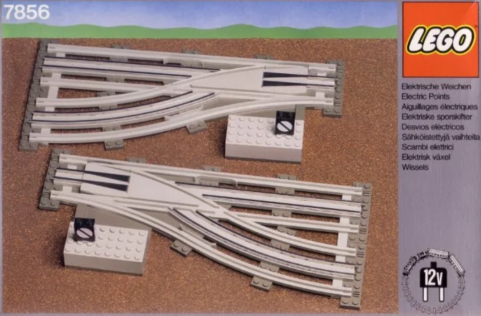 Aiguillages manuels gauche et droite avec rails électriques gris 12 V