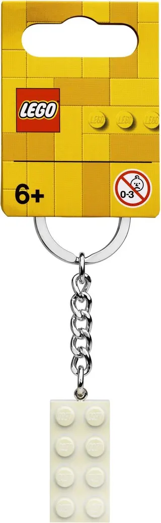 Porte-clés métallique blanc 2x4
