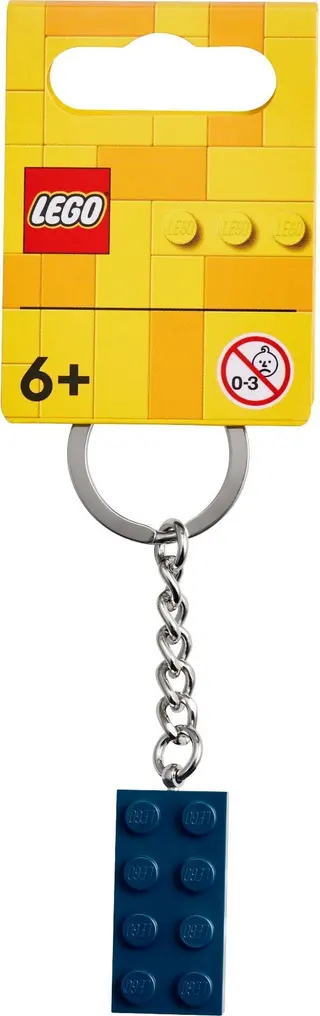 Aardblauwe 2x4 sleutelhanger