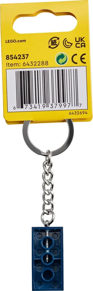 Aardblauwe 2x4 sleutelhanger