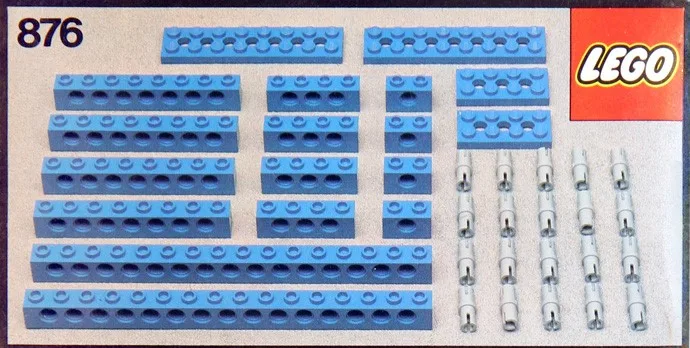 Blaue Balken mit Verbindungsstiften