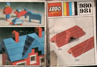 23 briques inclinées, y compris les briques du faîtage, bleues